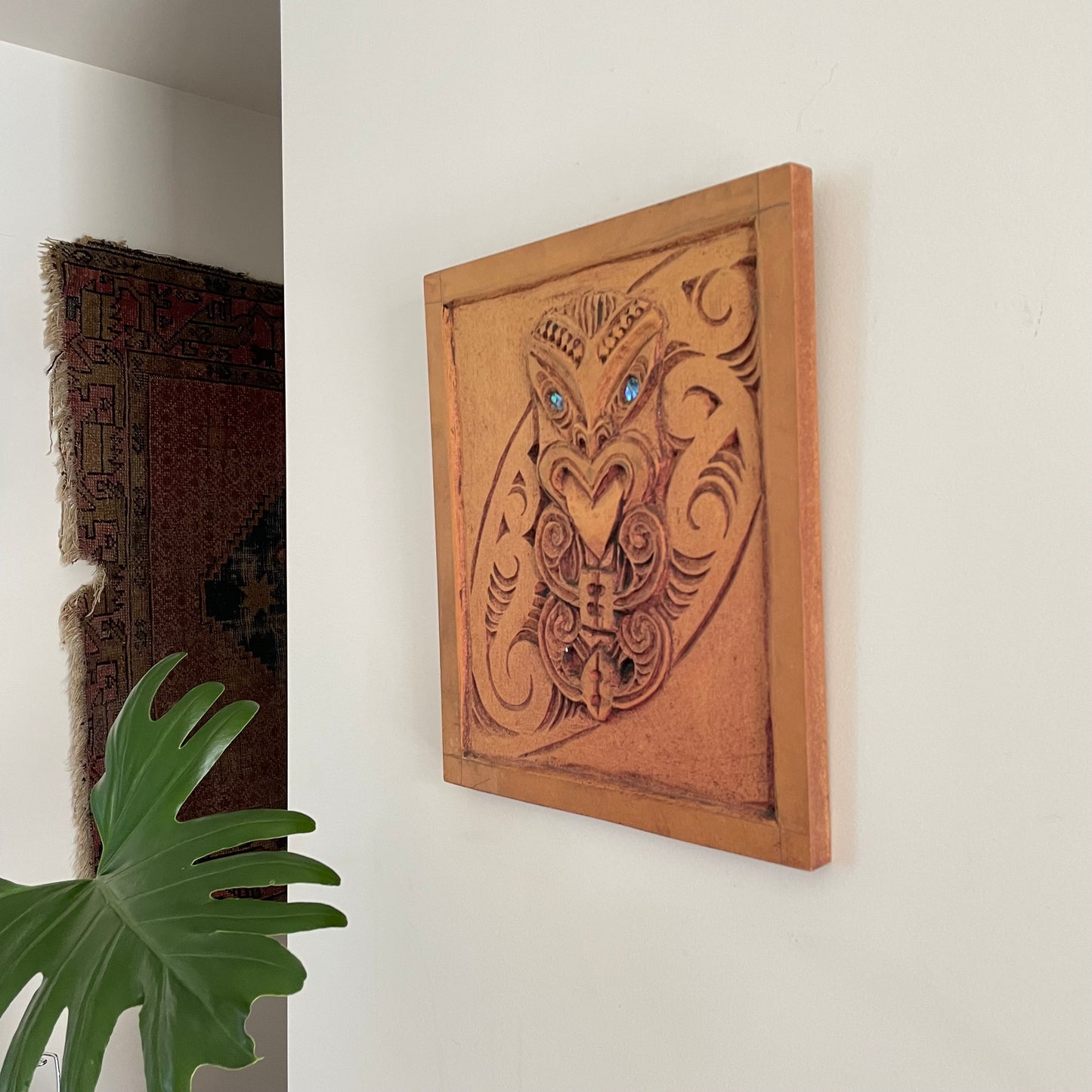 New Zealand Tiki carving relief art - Māori artwork