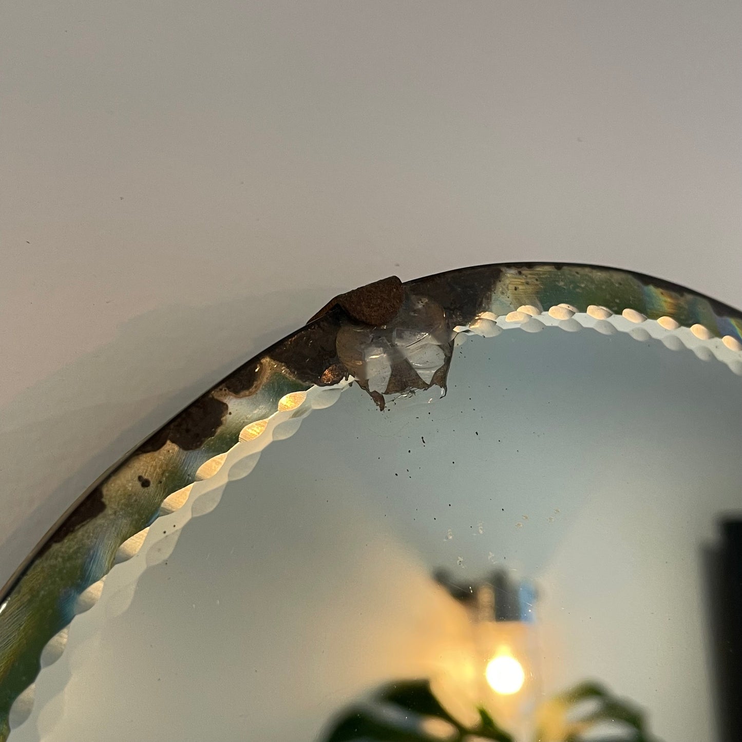 Vintage asymmetrical mirror - irregular shaped antique mirror