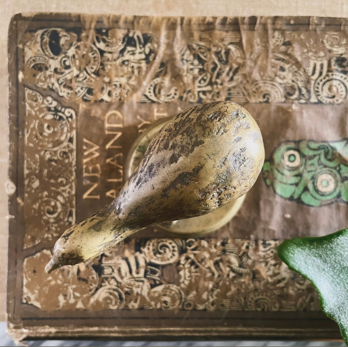 Vintage brass kiwi bird - New Zealand kiwi metal figurine / paperweight statue