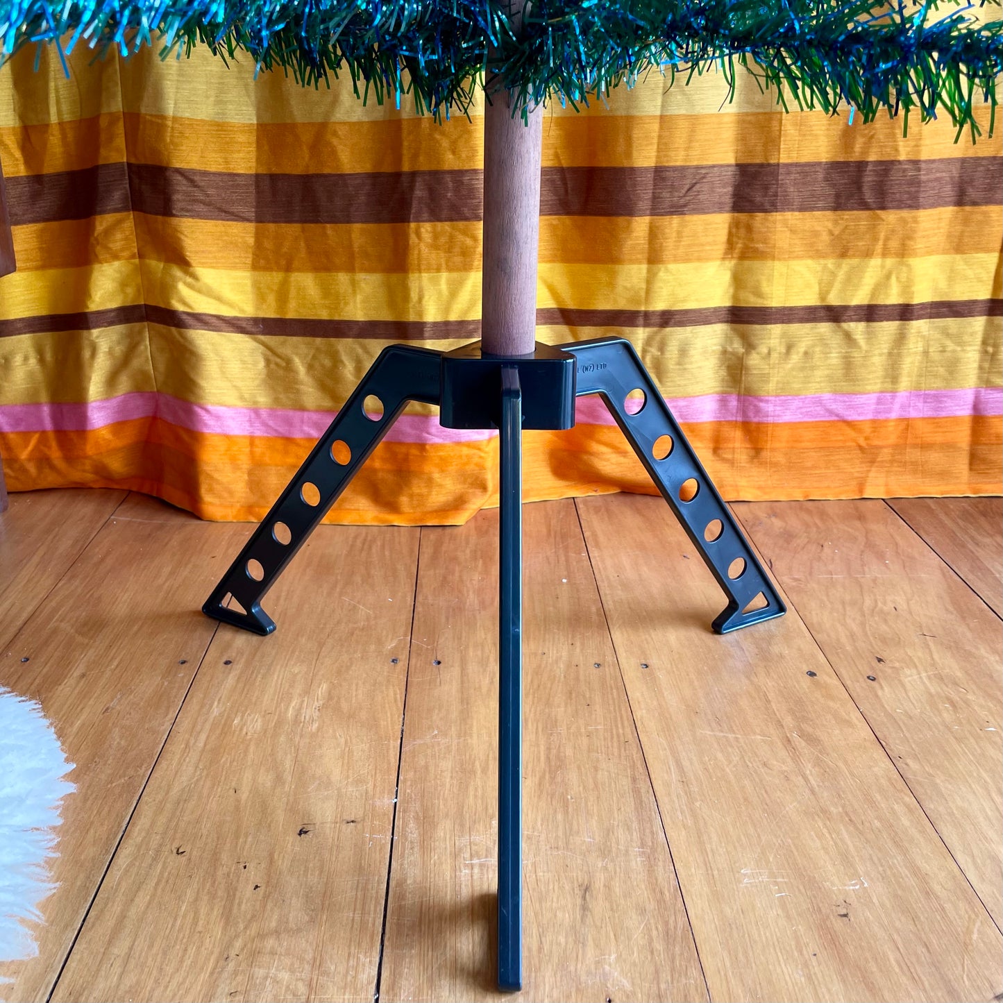 Bourbon Street - Retro blue and green faux Christmas tree - midcentury modern sparkly Xmas tree