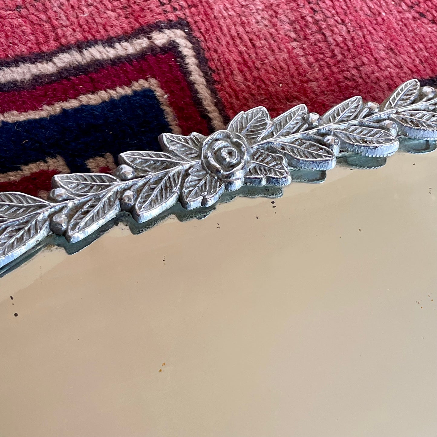 Briar Rose - Art Deco mirror with decorative rose crown metal topper