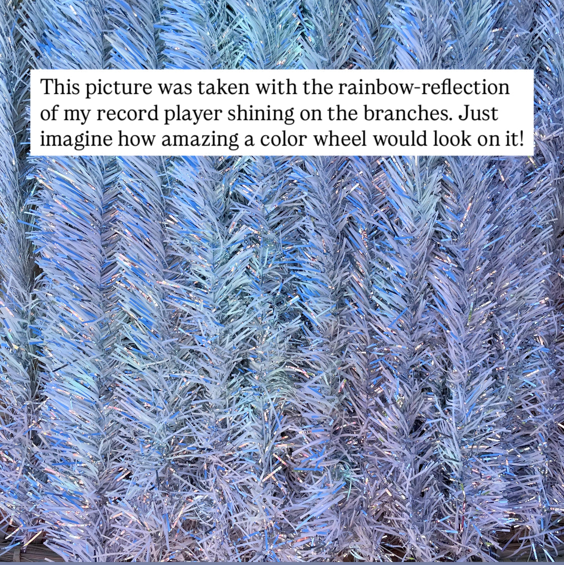 Fairy light tree - 7 foot Vintage silver & white sparkly Christmas tree - midcentury modern aluminum xmas tree