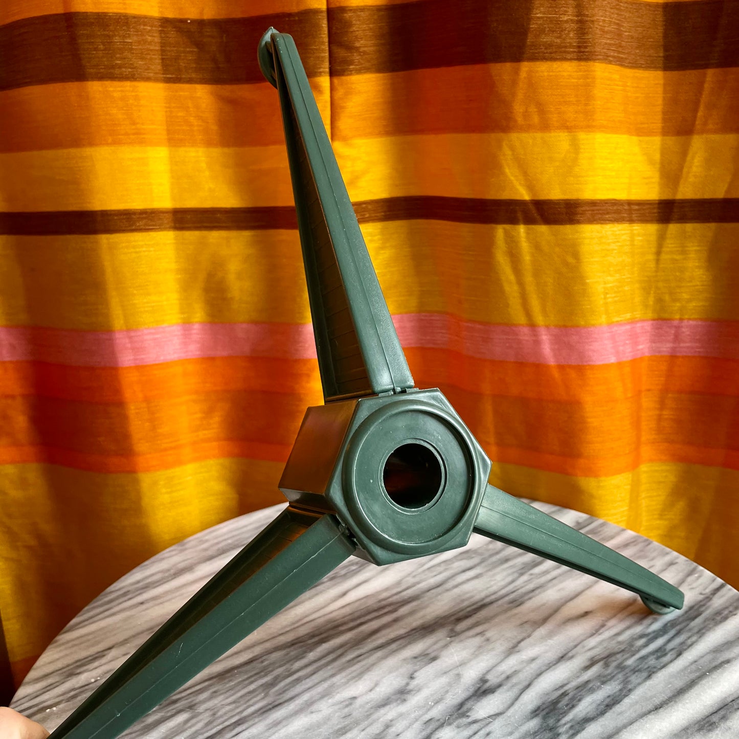 Vintage Christmas Tree Stand / green plastic collapsible Xmas tree