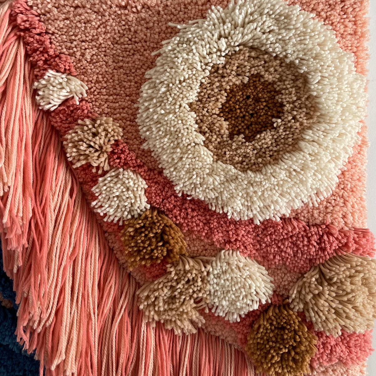 The Great Barrier Reef tapestry - vintage latch hook 3D macrame wall hanging