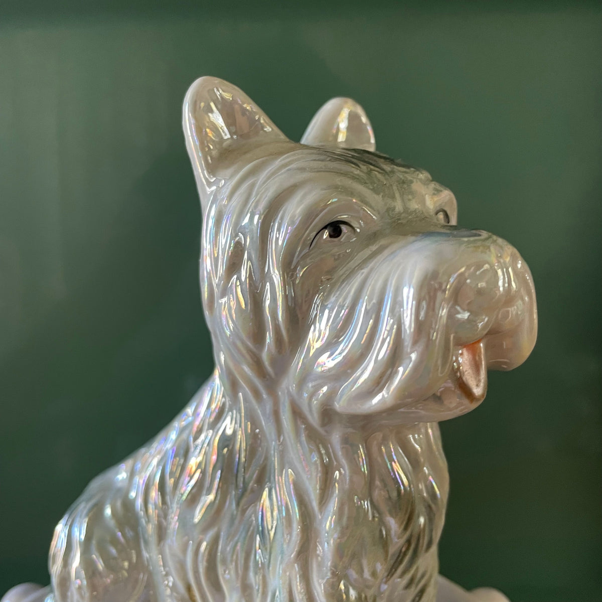Vintage lusterware Scottish Terrier dog figurine - Scottie dog statuette