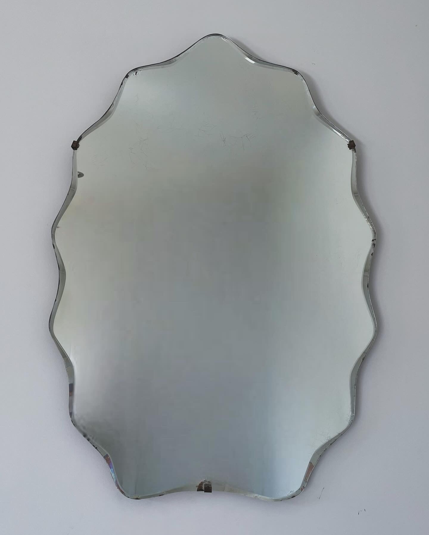 Wavy squiggle mirror - authentic art deco arched mirror