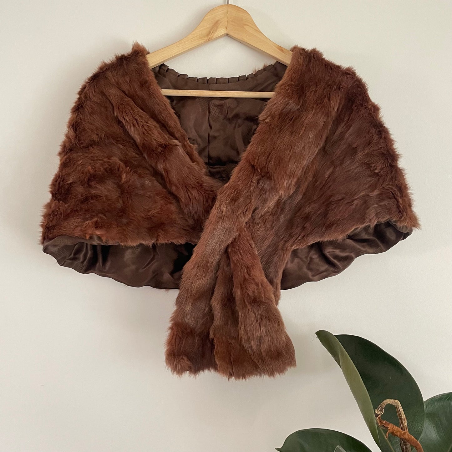 Auburn fur stole - real fur antique shrug wrap bolero for winter wedding