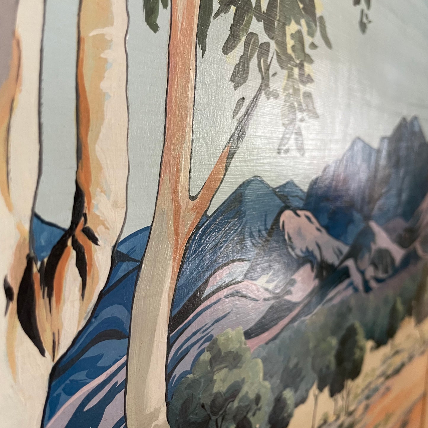 1974 Study of painting by Australia aboriginal artist Albert Namatjira