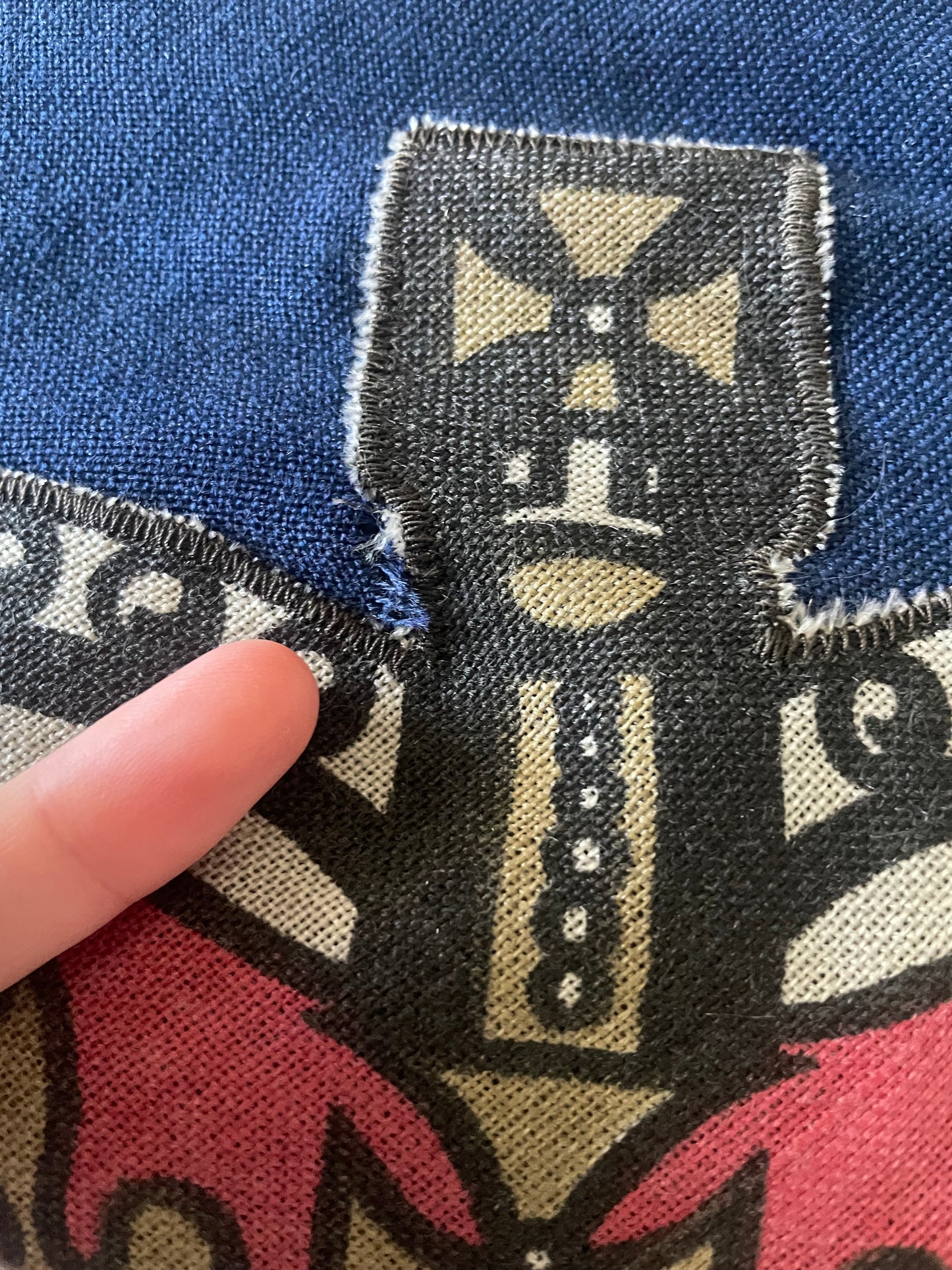 NZ post office flag - large wool and cotton stitched vintage New Zealand post flag