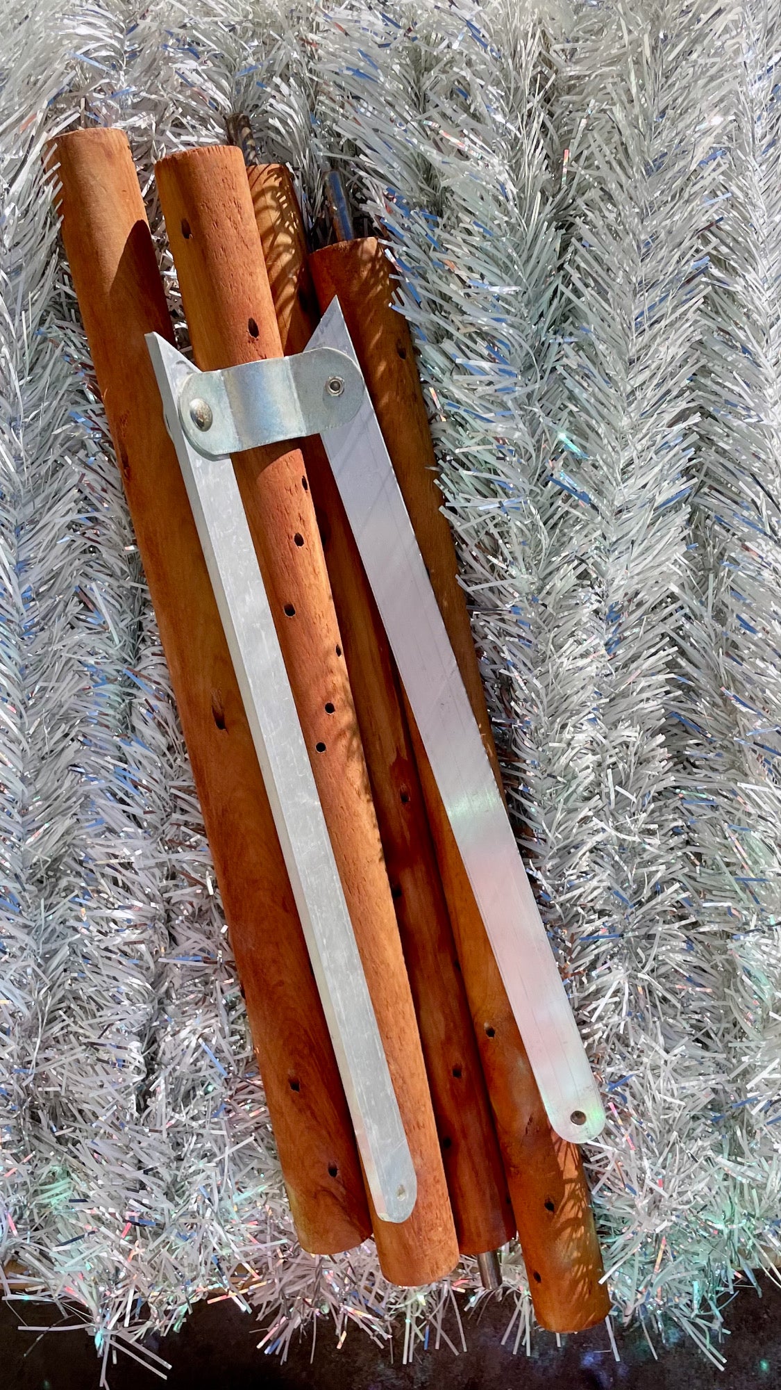 Fairy light tree - 7 foot Vintage silver & white sparkly Christmas tree - midcentury modern aluminum xmas tree