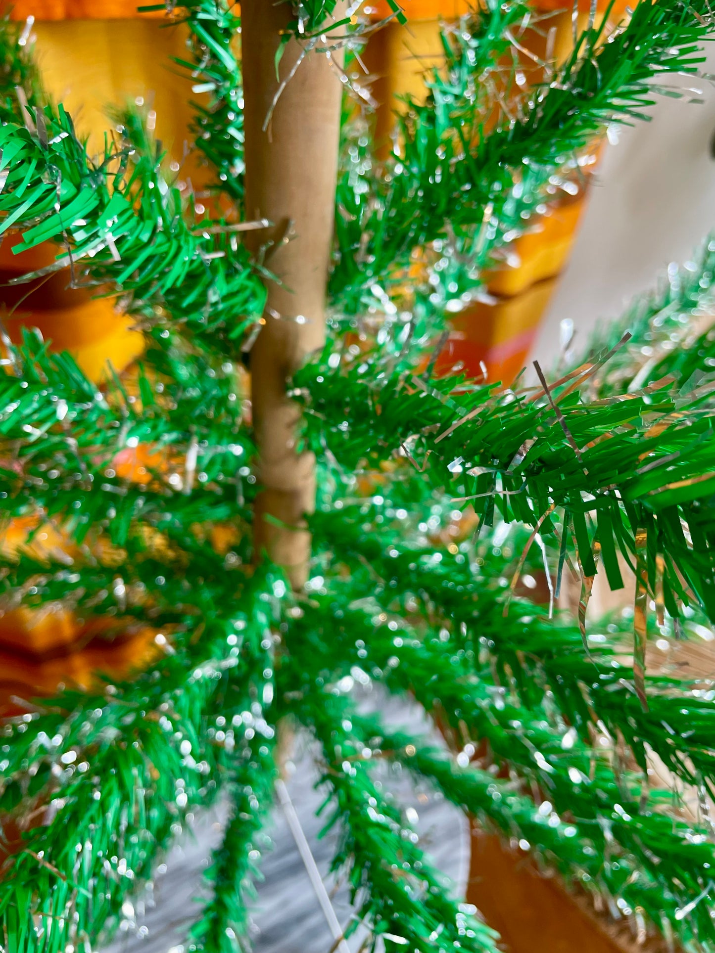 Kelly Green Christmas - Shiny green and silver vintage Christmas tree - 4 foot midcentury modern aluminum Xmas tree