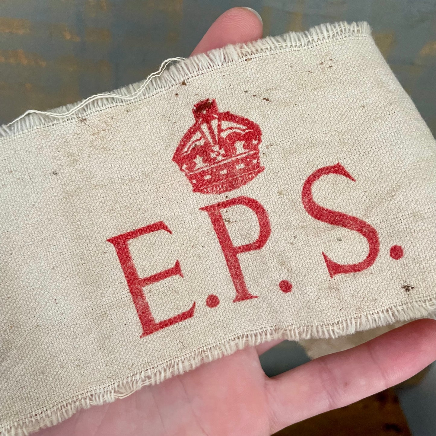 WWII armband - E.P.S. New Zealand Emergency Precautions Scheme cotton arm band