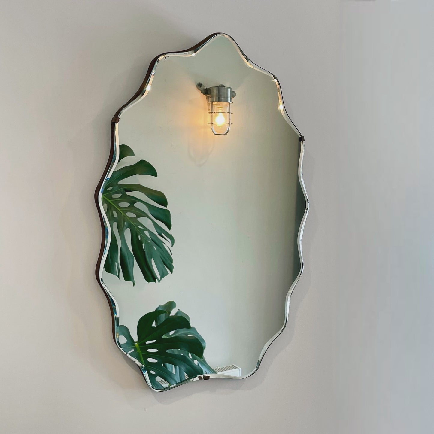 Wavy squiggle mirror - authentic art deco arched mirror
