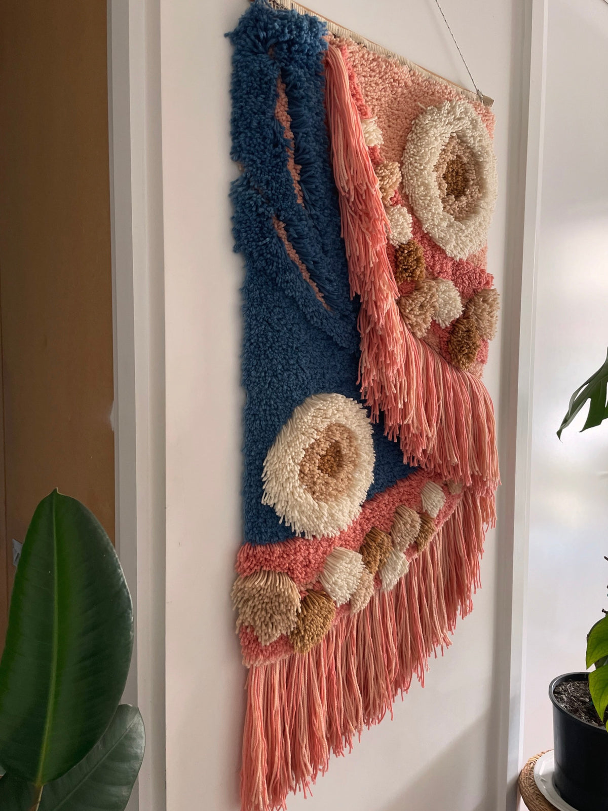 The Great Barrier Reef tapestry - vintage latch hook 3D macrame wall hanging
