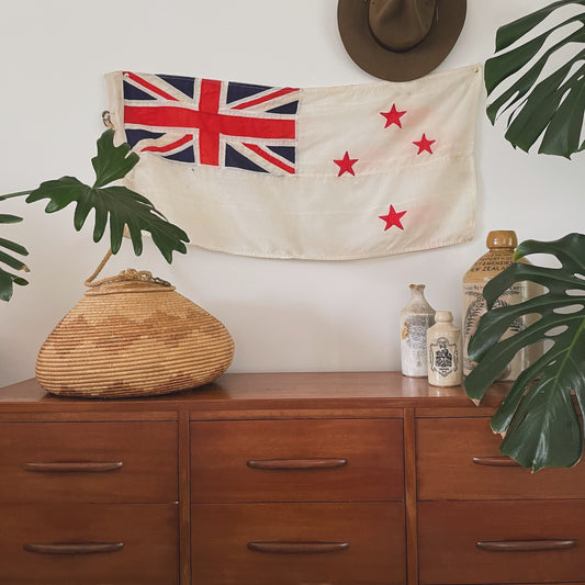 Vintage white naval ensign flag of New Zealand / nautical flag
