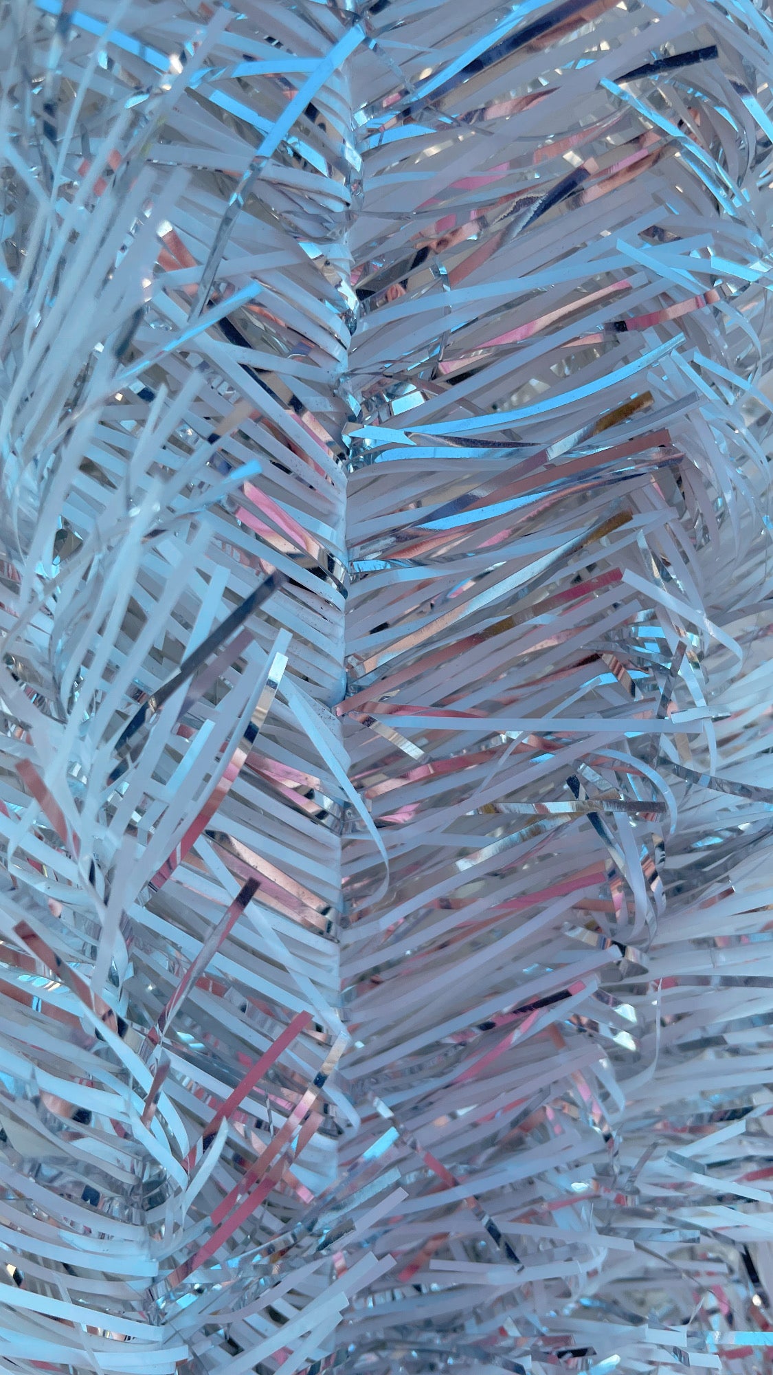 Fairy light tree - 7 foot Vintage silver & white sparkly Christmas tree - midcentury modern aluminum xmas tree