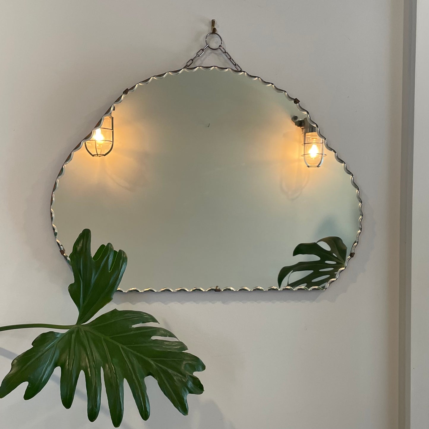 Cloud 9 - Art Deco mirror with scalloped beveled edges cloud shape