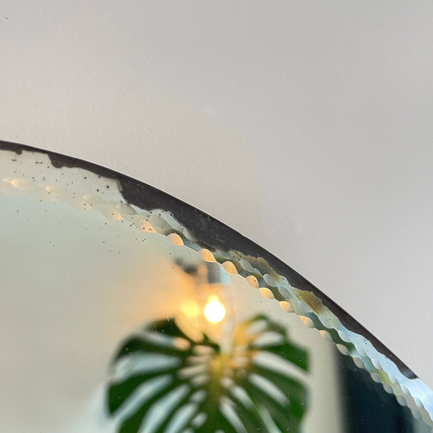 Vintage asymmetrical mirror - irregular shaped antique mirror