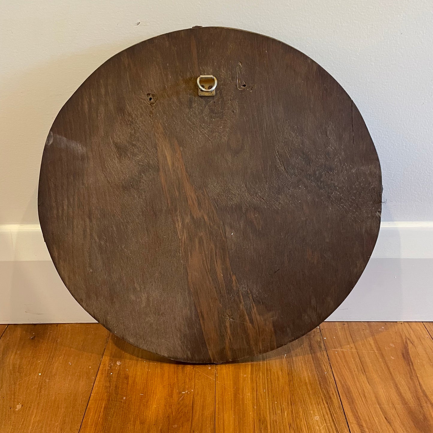 Vintage 14 inches round mirror with pie crust beveled edges