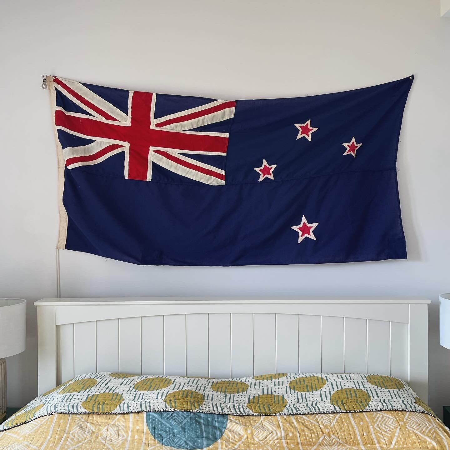 New Zealand flag - large wool stitched vintage flag