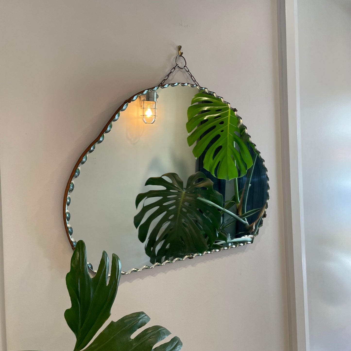 Cloud 9 - Art Deco mirror with scalloped beveled edges cloud shape