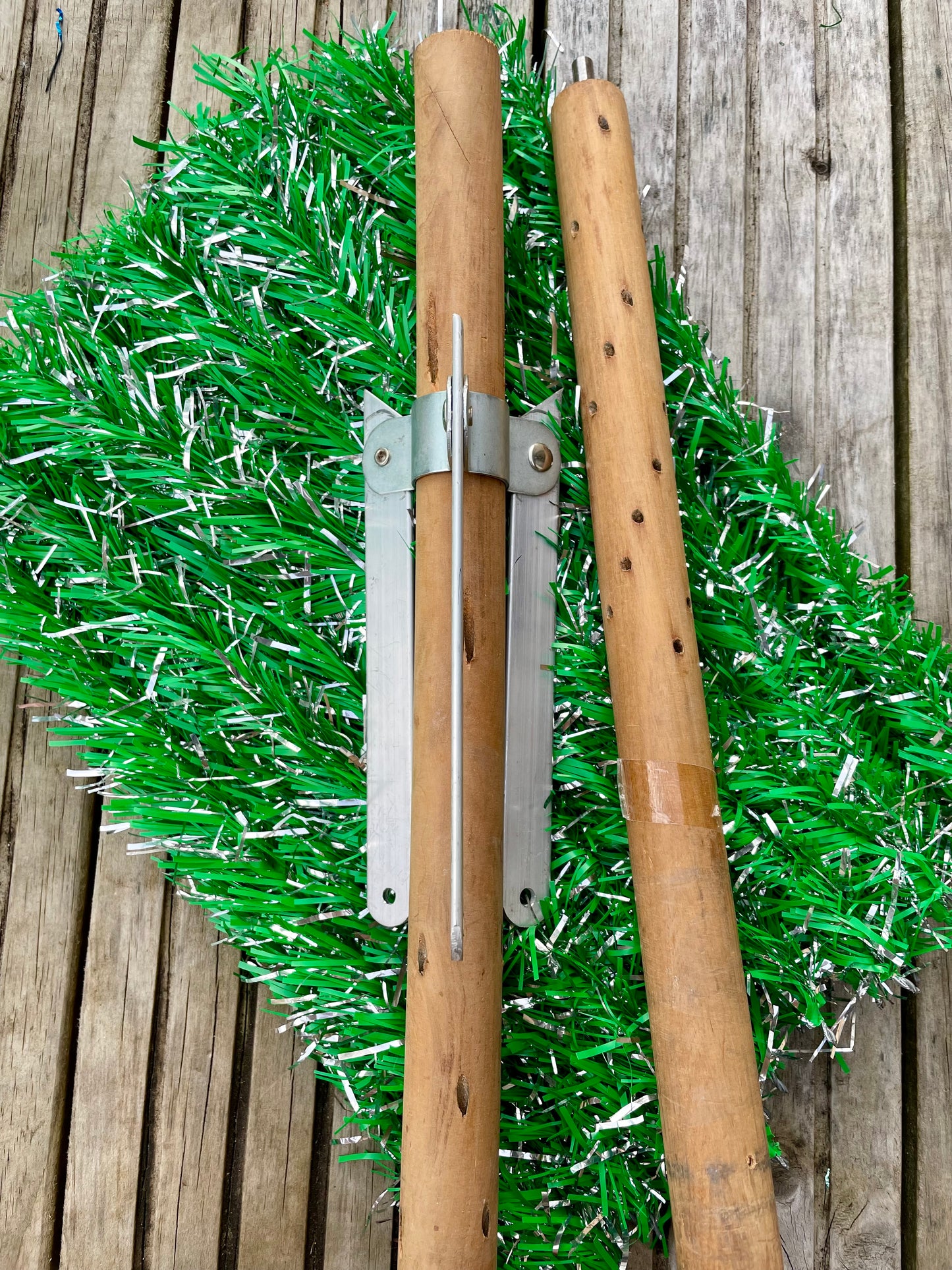 Kelly Green Christmas - Shiny green and silver vintage Christmas tree - 4 foot midcentury modern aluminum Xmas tree