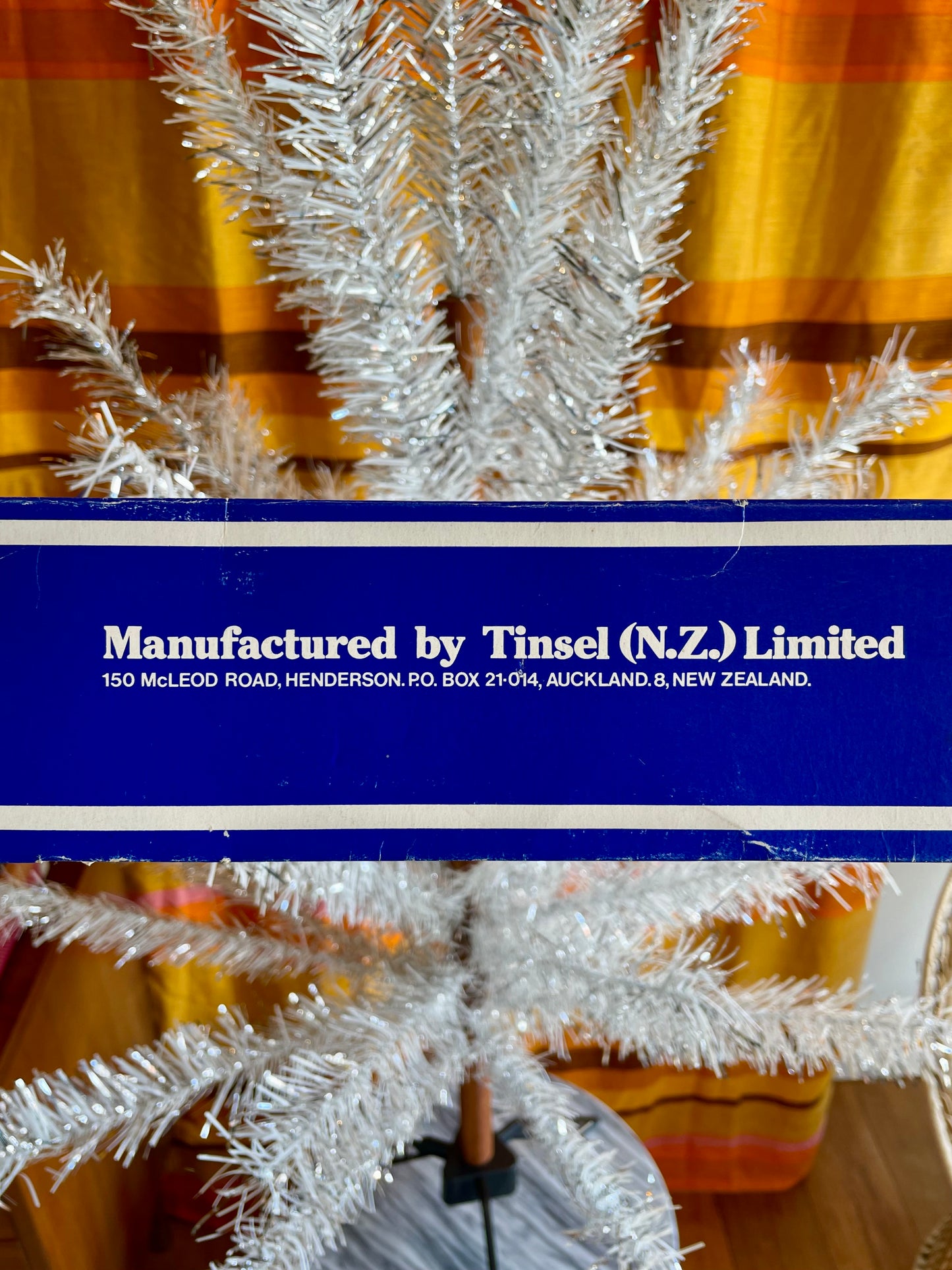 The Silver Bullet- 4 foot Vintage white and silver Christmas tree - midcentury modern stainless tinsel xmas tree