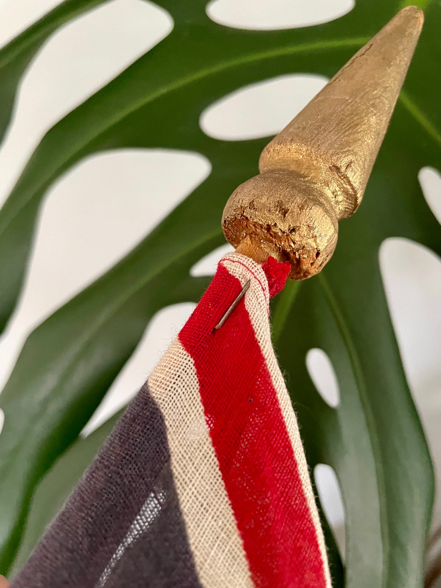 Antique Australian Red Ensign Flag - vintage cotton parade flag on pole