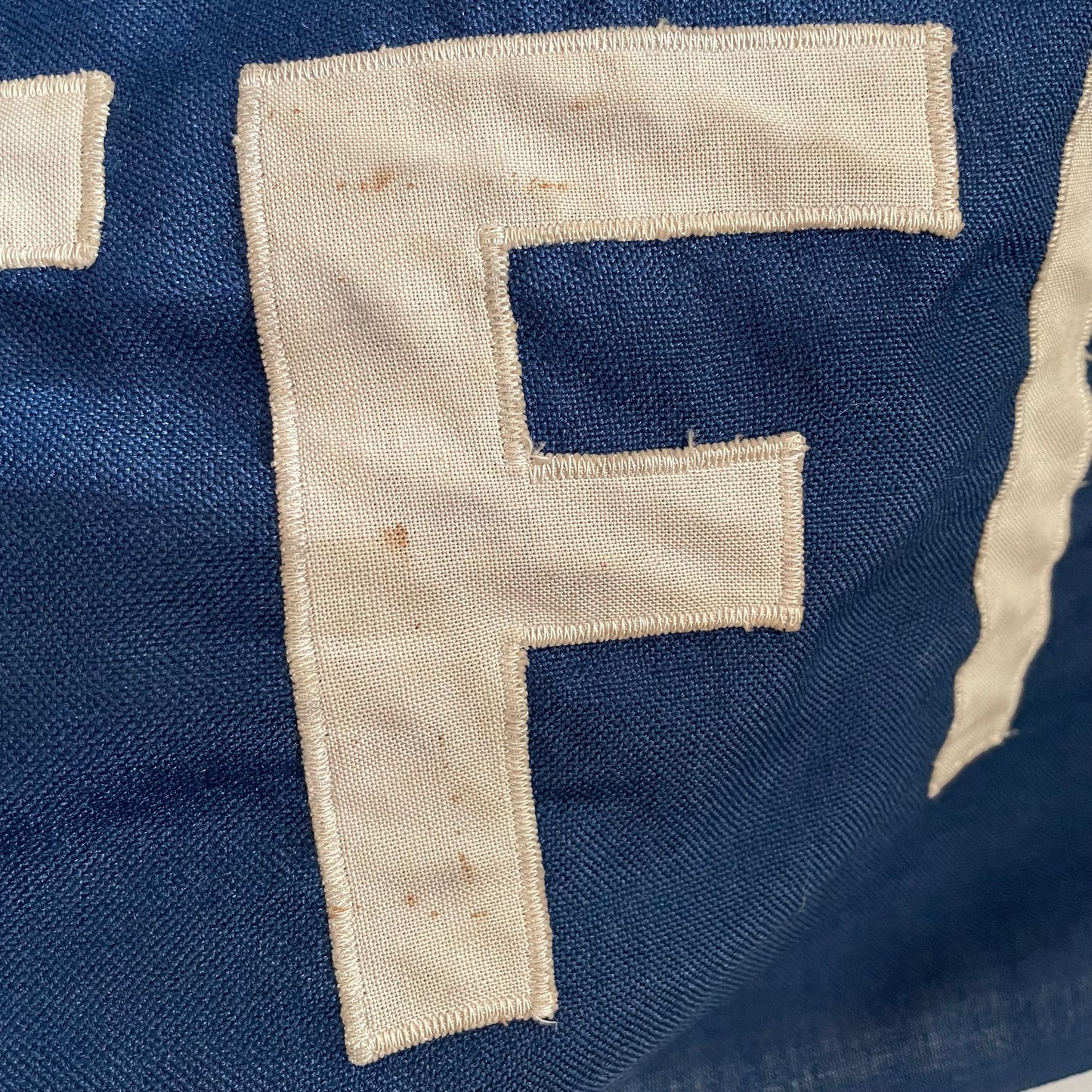 NZ post office flag - large wool and cotton stitched vintage New Zealand post flag