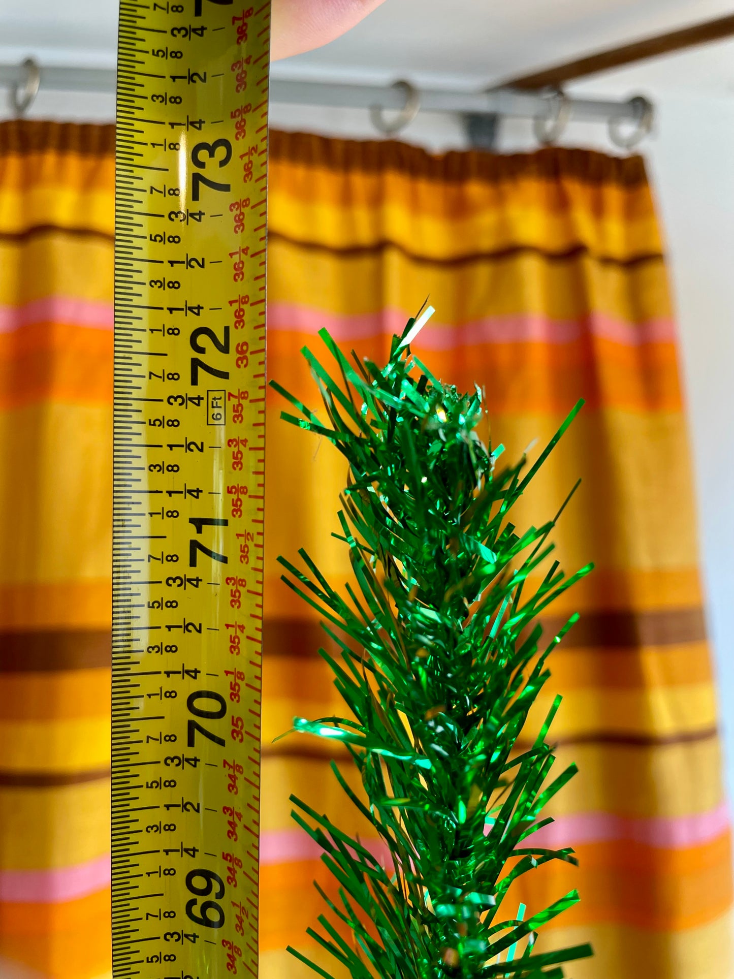 Candy Apple - 6 foot Shiny green vintage Christmas tree - midcentury modern aluminum Xmas tree