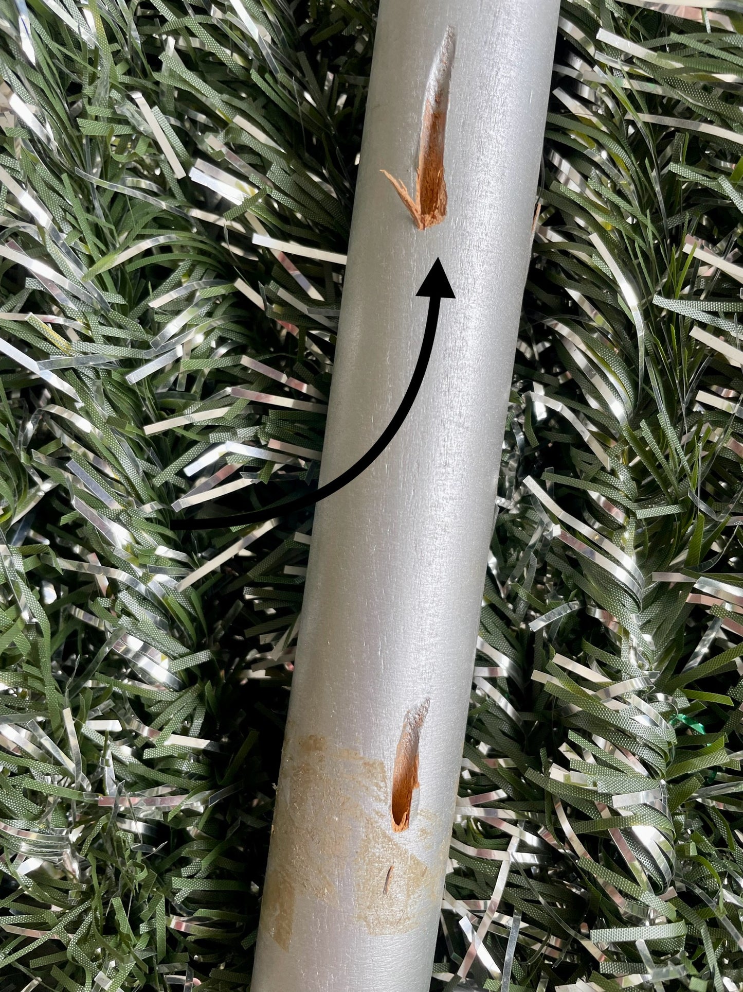 Vintage 4 foot Vintage silver and green Christmas tree - retro tinsel / Astralite xmas tree