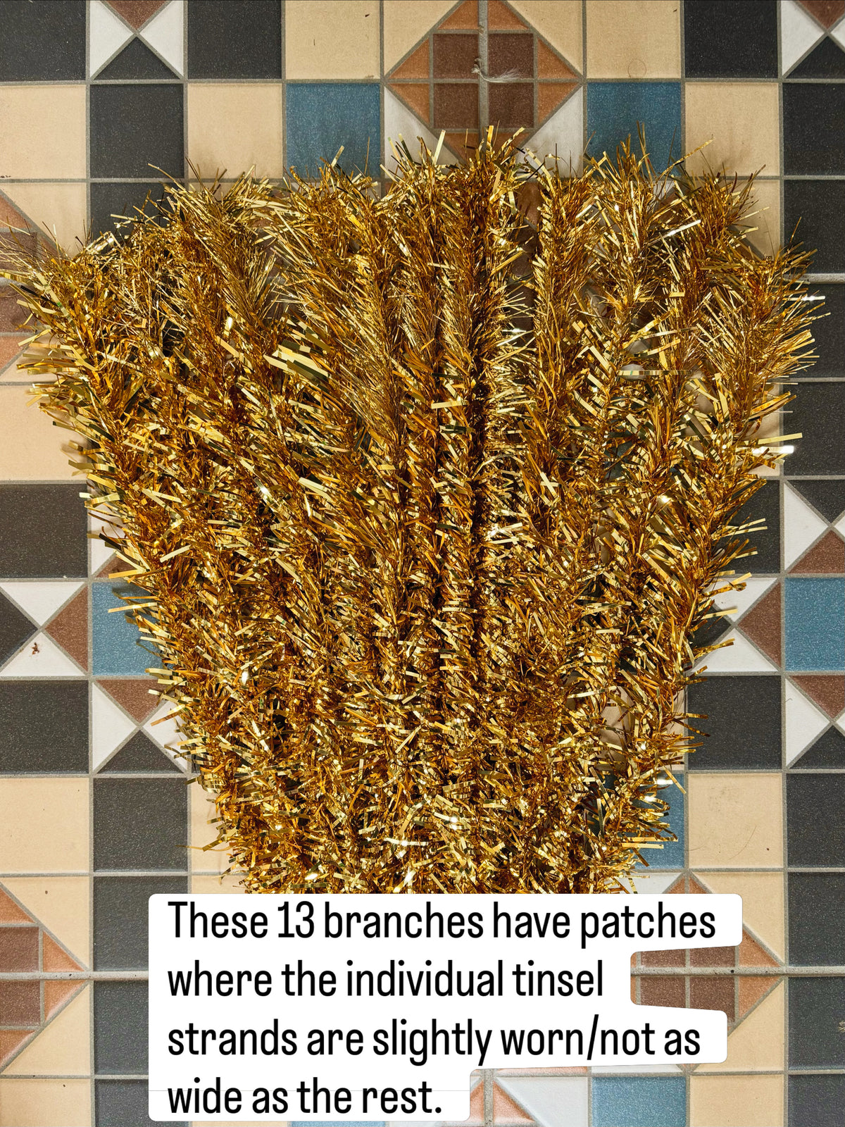 The Golden Goose - Rare 6’ Gold midcentury modern Christmas Tree - golden stainless tinsel Xmas tree