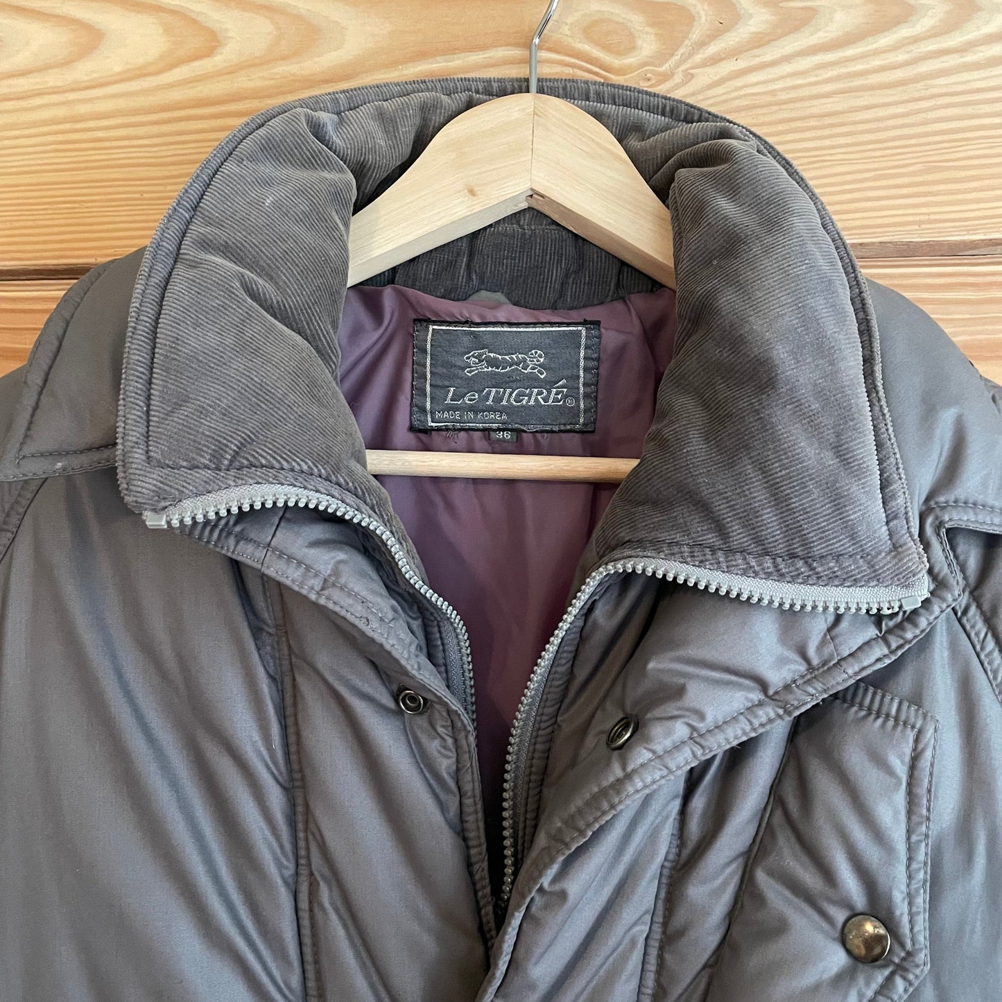 1980s winter bomber jacket with corduroy collar - made in Korea - F-31