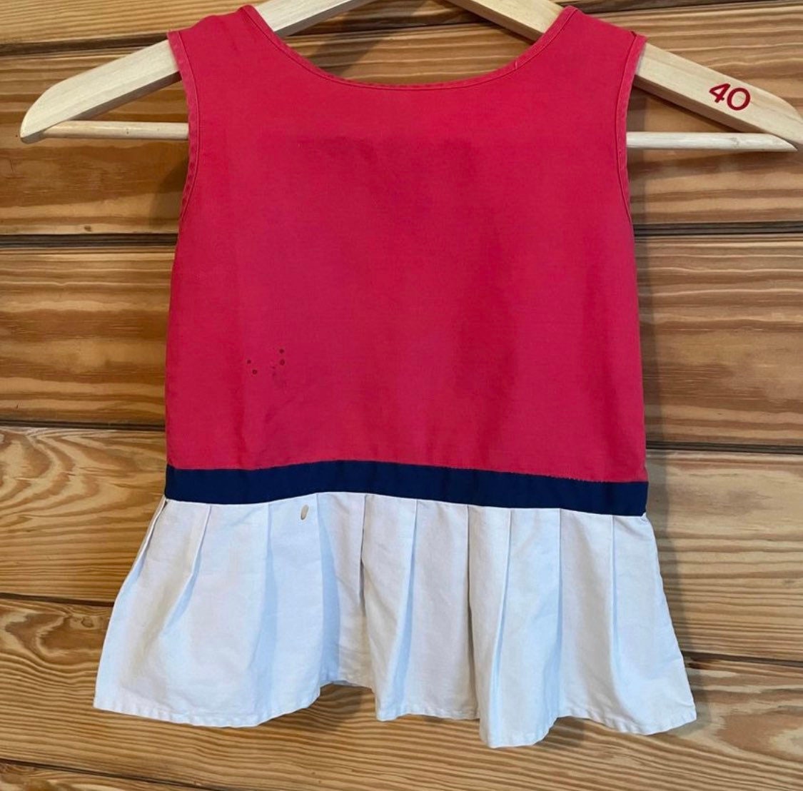 Vintage 2T toddler sailor dress - ruffle skirt 1970s dress - F-47