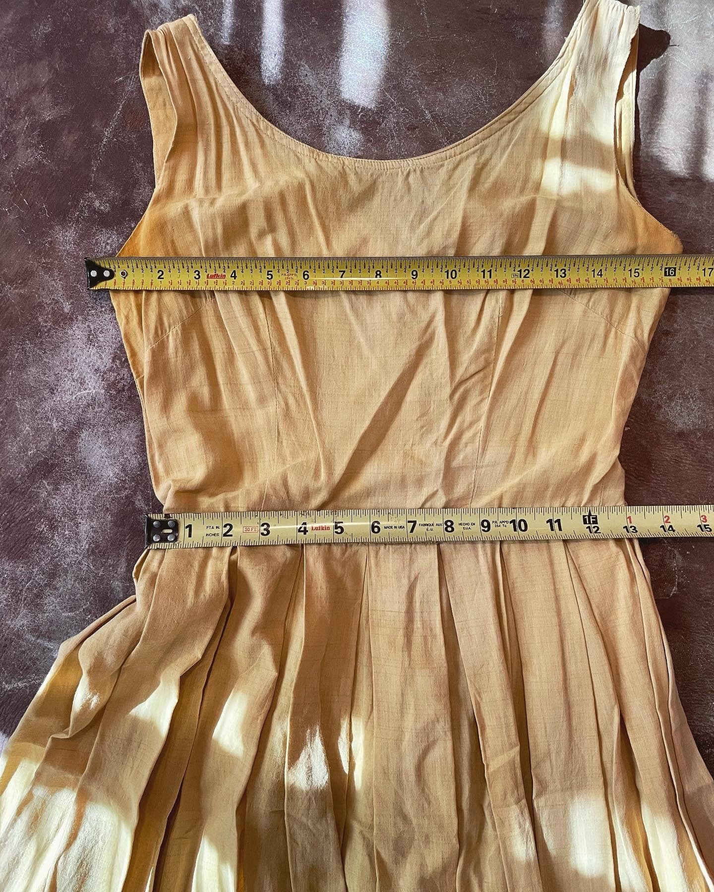 Vintage mustard yellow cotton sundress - F-50