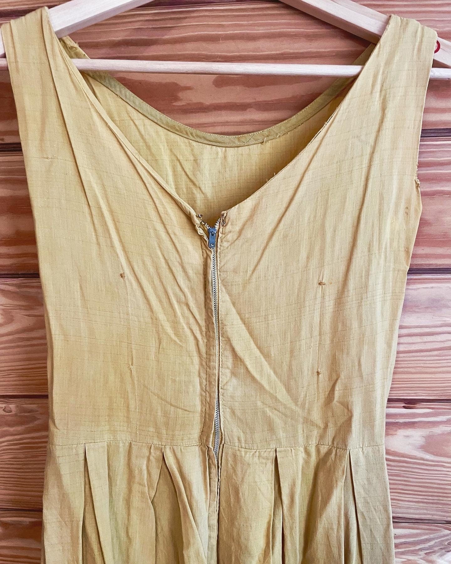 Vintage mustard yellow cotton sundress - F-50