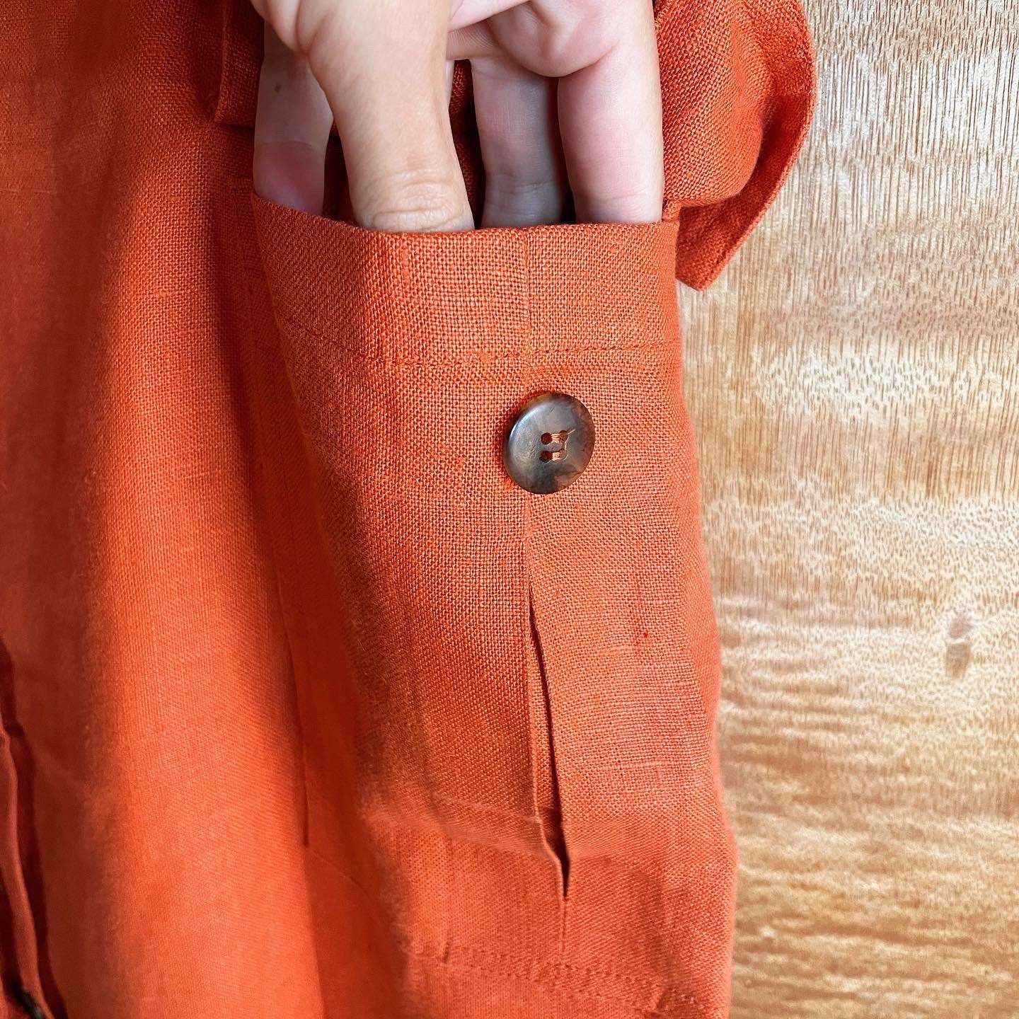 The Riviera Skirt - vintage tangerine linen maxi skirt / button down