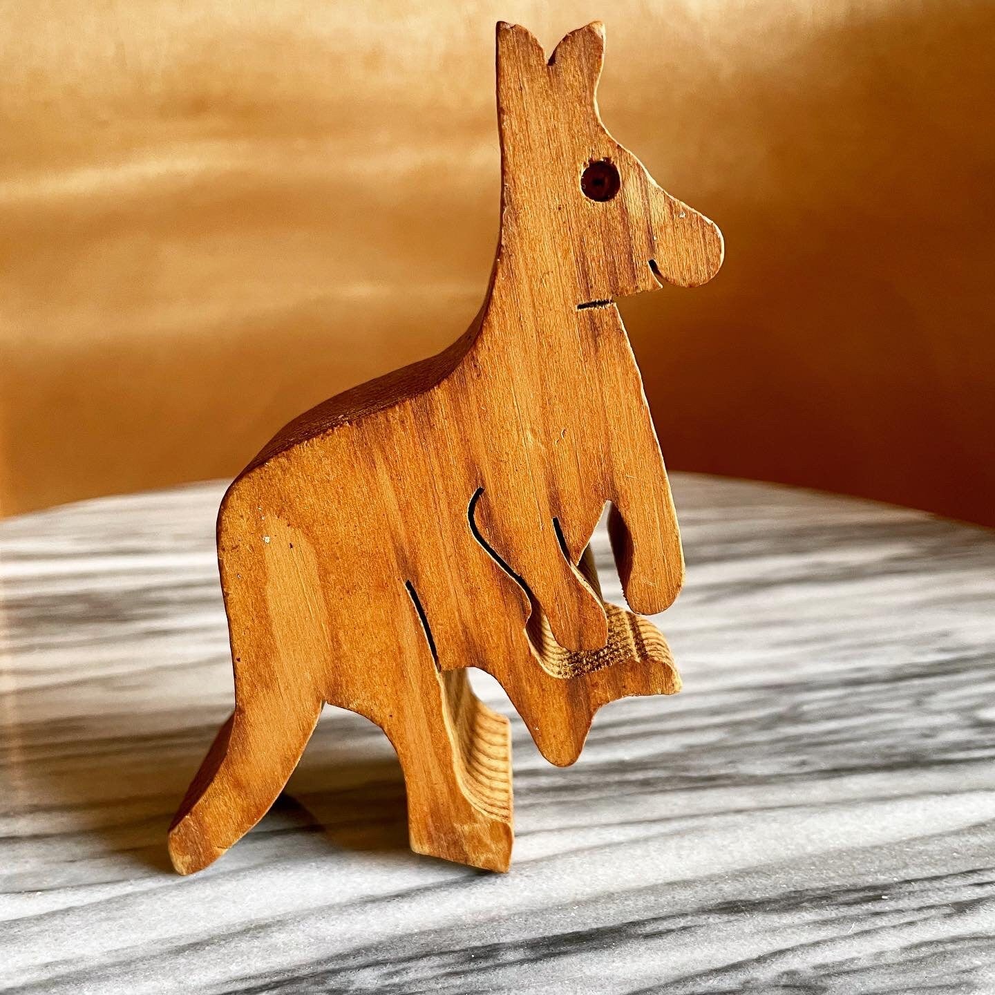 Wooden family of kangaroo toys from Australia - Waldorf, Montessori, Lamaze balancing toddler toy