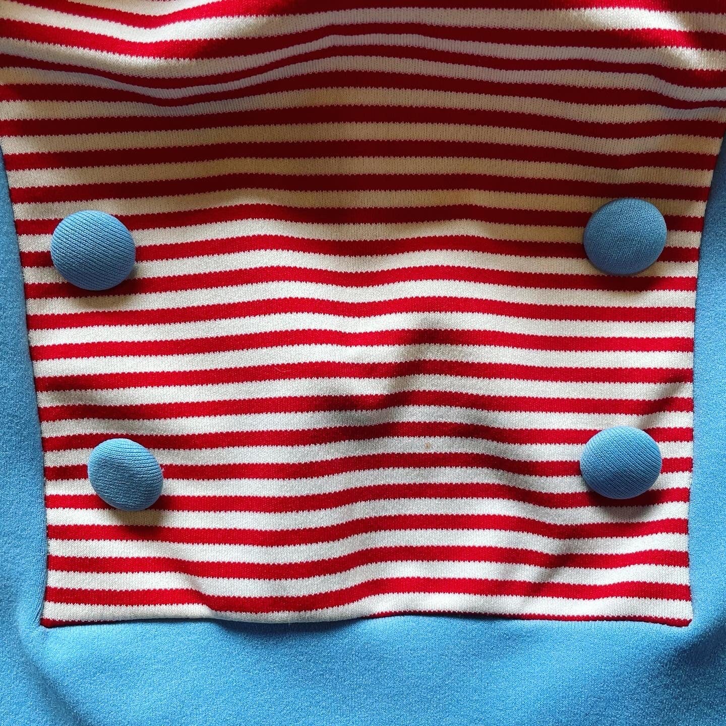 Vintage 1960s red white & baby blue sailor swimsuit - retro pinup one piece