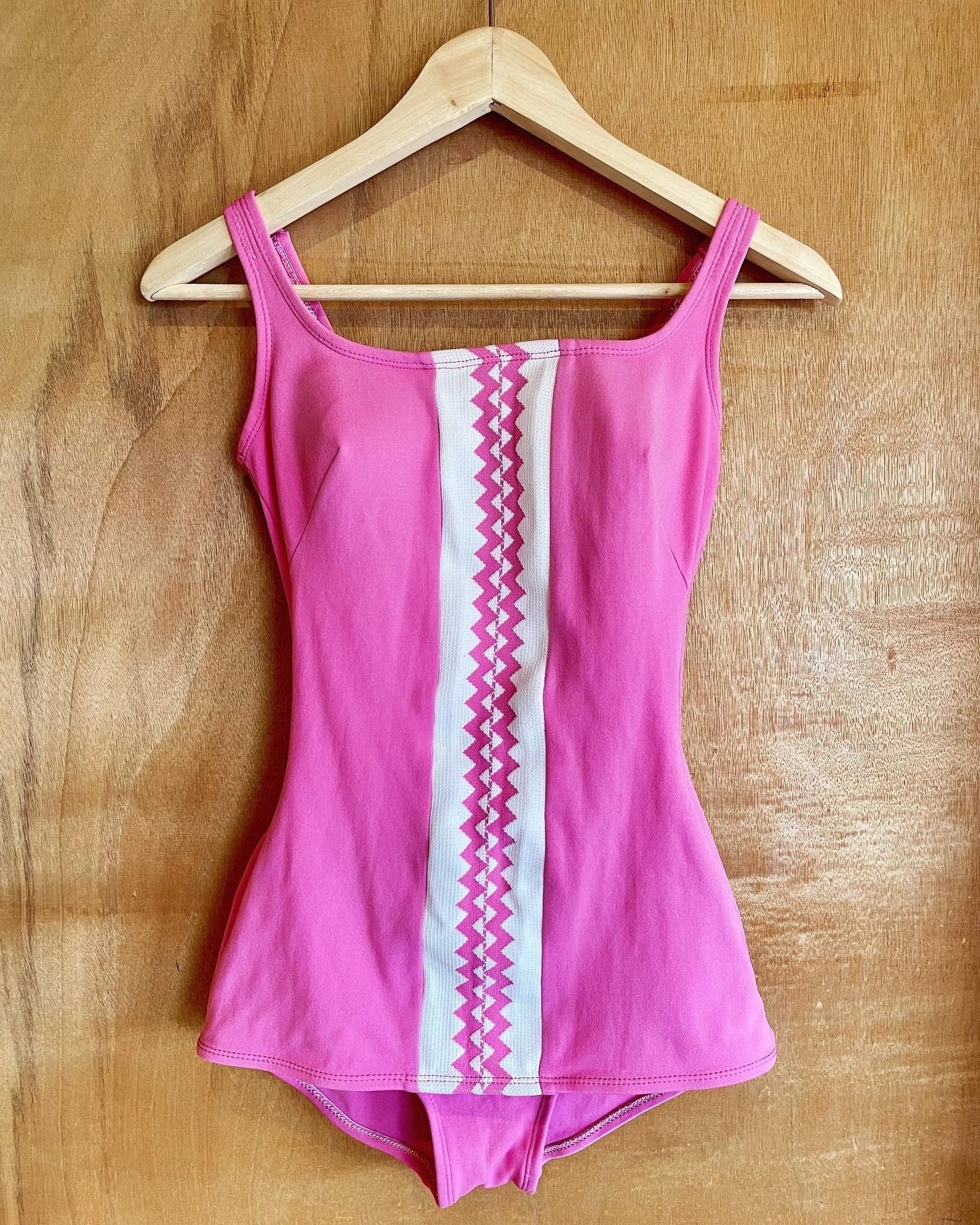 1960s vintage bubblegum pink swimsuit - retro pinup one piece