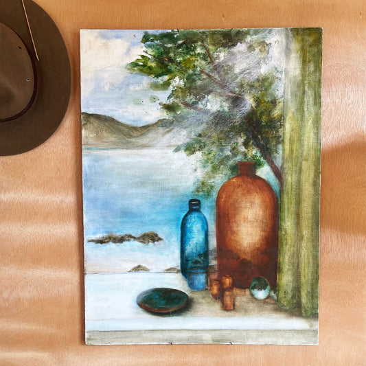 Vintage still life painting from New Zealand