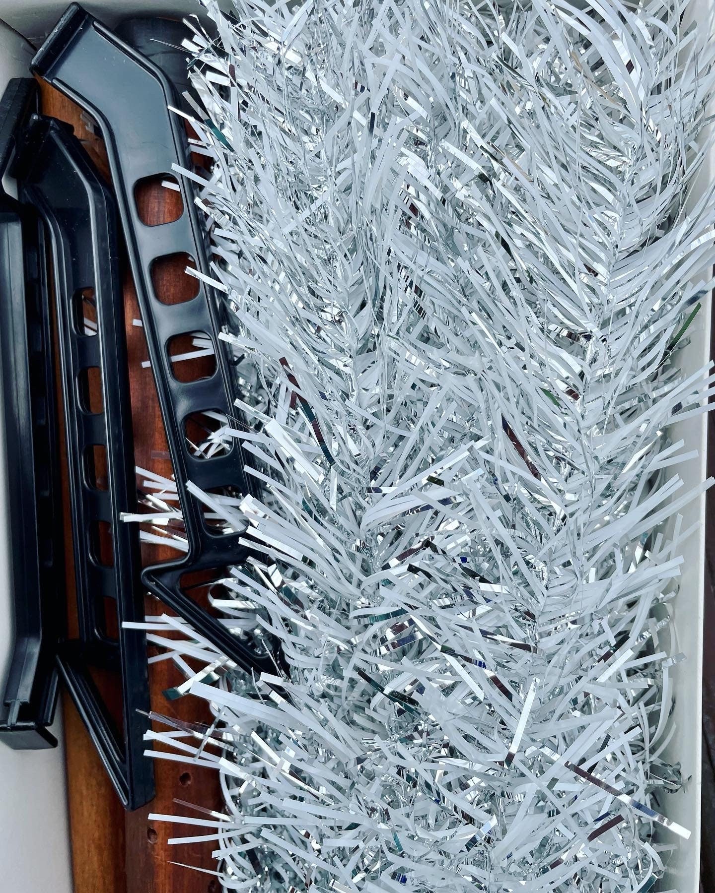 PENDING - Vintage sparkly silver & white Christmas tree - midcentury modern aluminum xmas tree