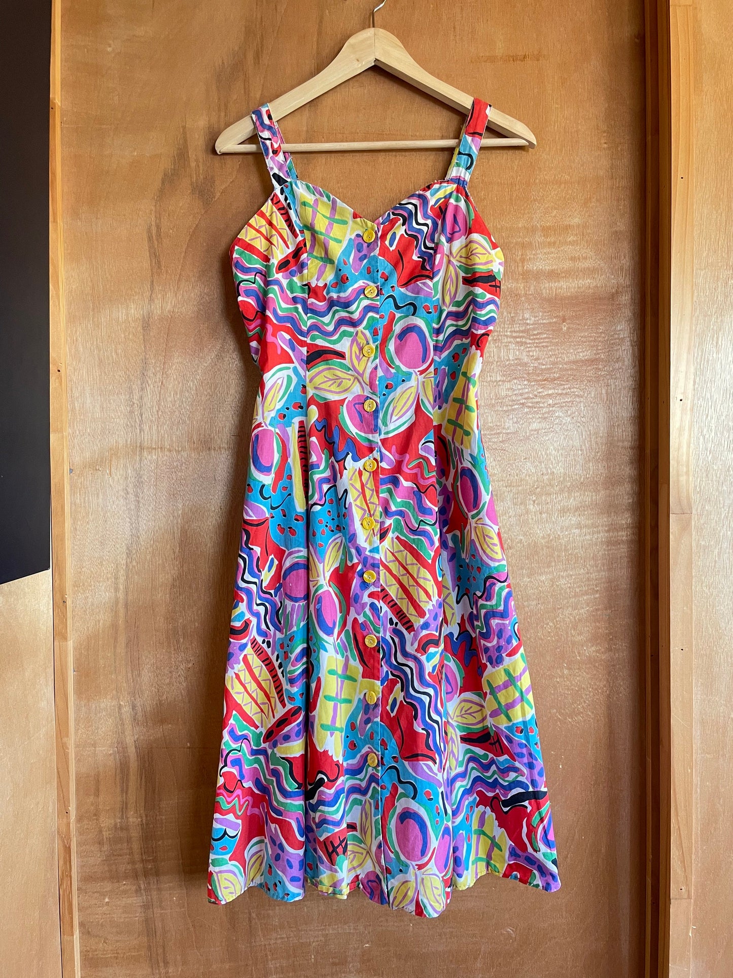 Vintage tropical print dress from New Zealand