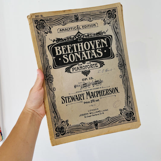 Antique sheet music - Beethovens Sonatas for Pianoforte - signed 1929 from New Zealand