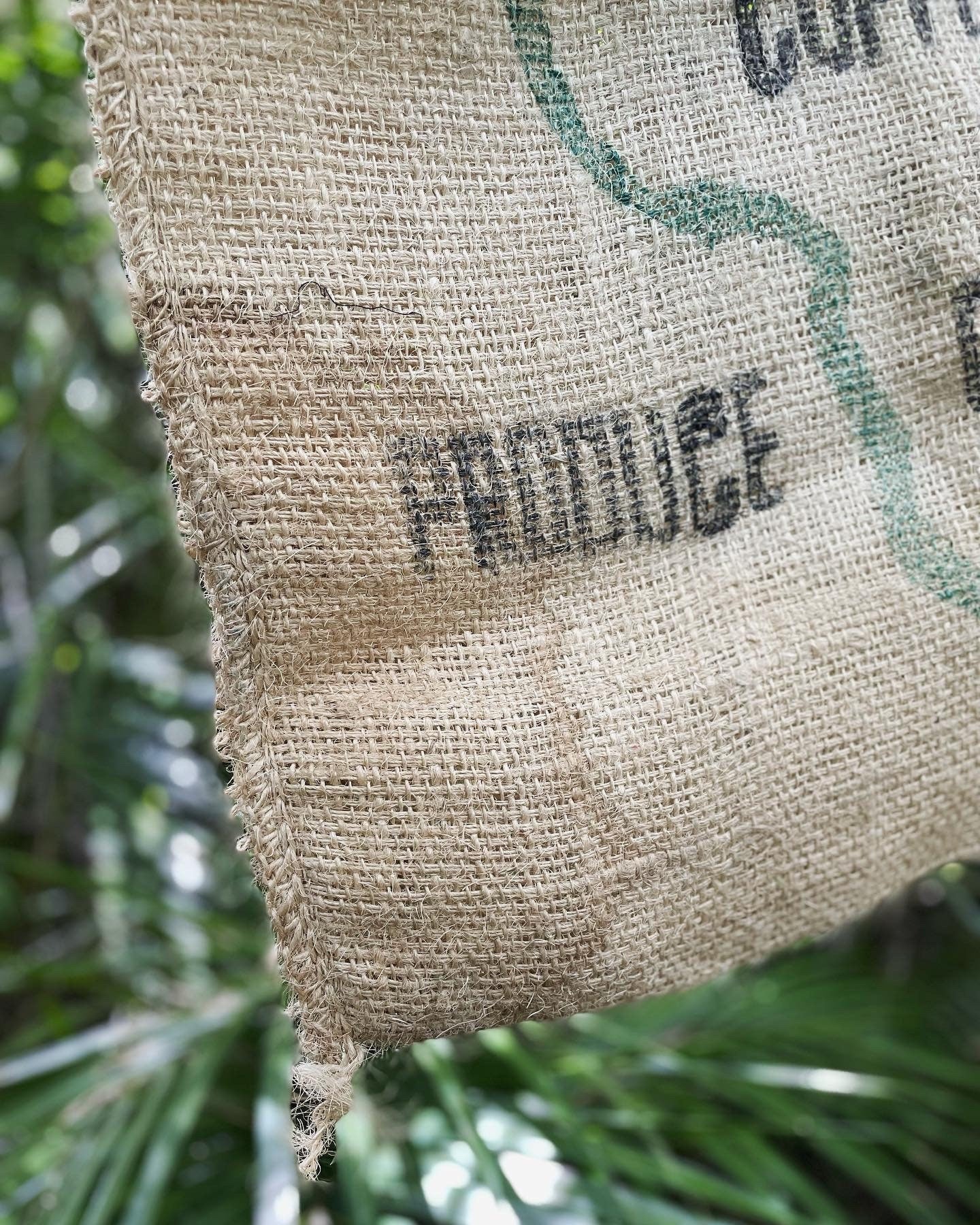 Kenya Africa / Auckland New Zealand burlap coffee bean sack