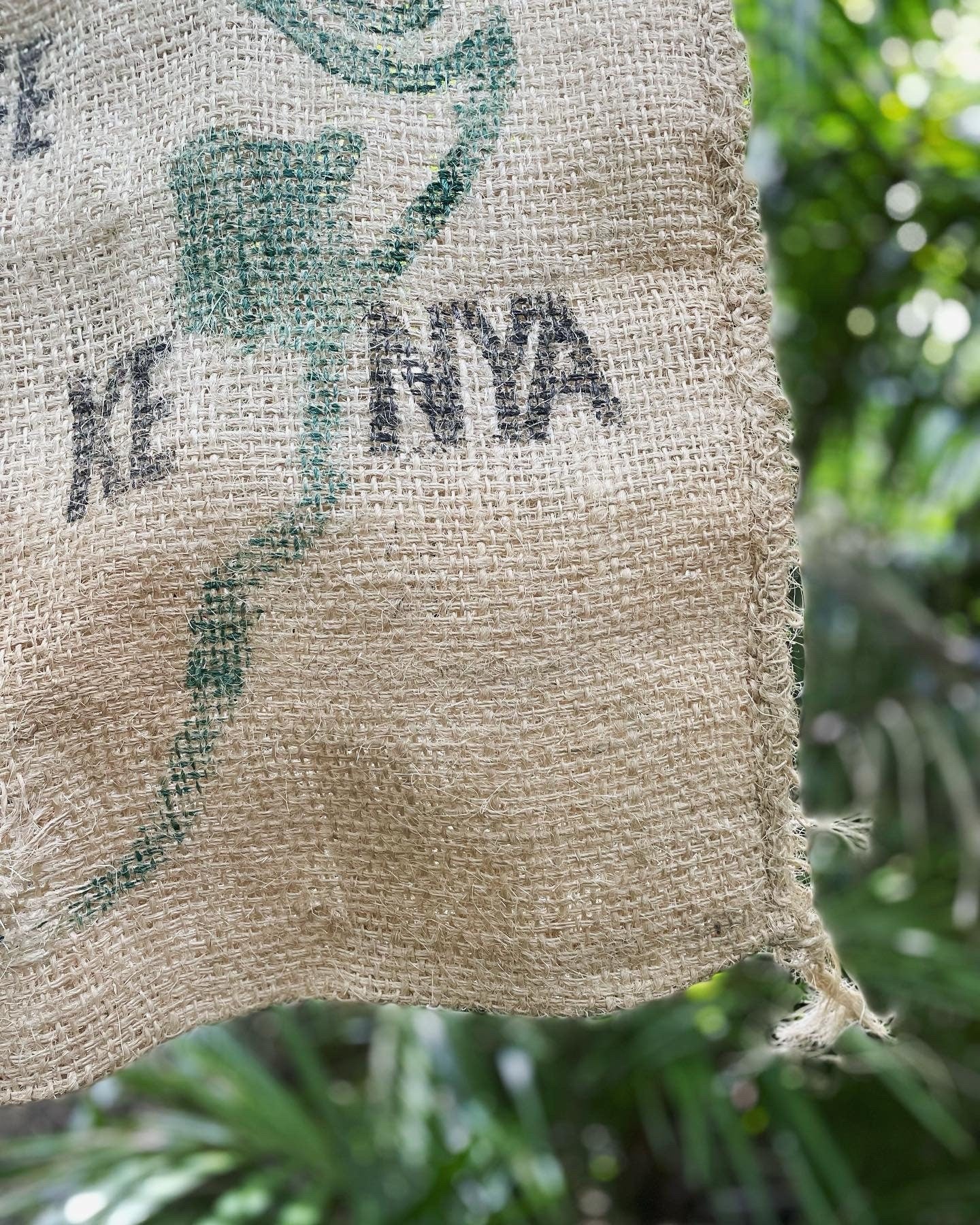 Kenya Africa / Auckland New Zealand burlap coffee bean sack