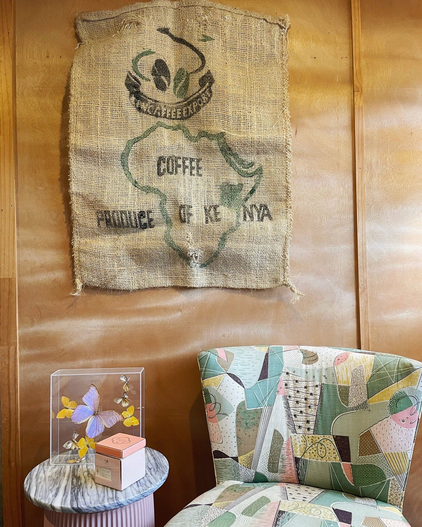 Kenya Africa / Auckland New Zealand burlap coffee bean sack
