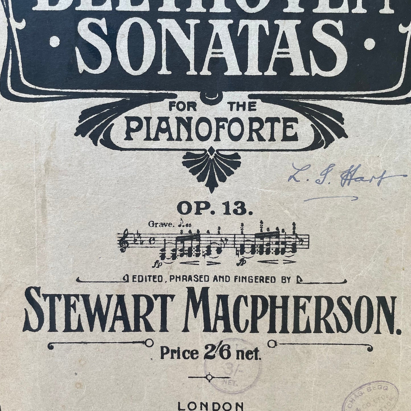 Antique sheet music - Beethovens Sonatas for Pianoforte - signed 1929 from New Zealand