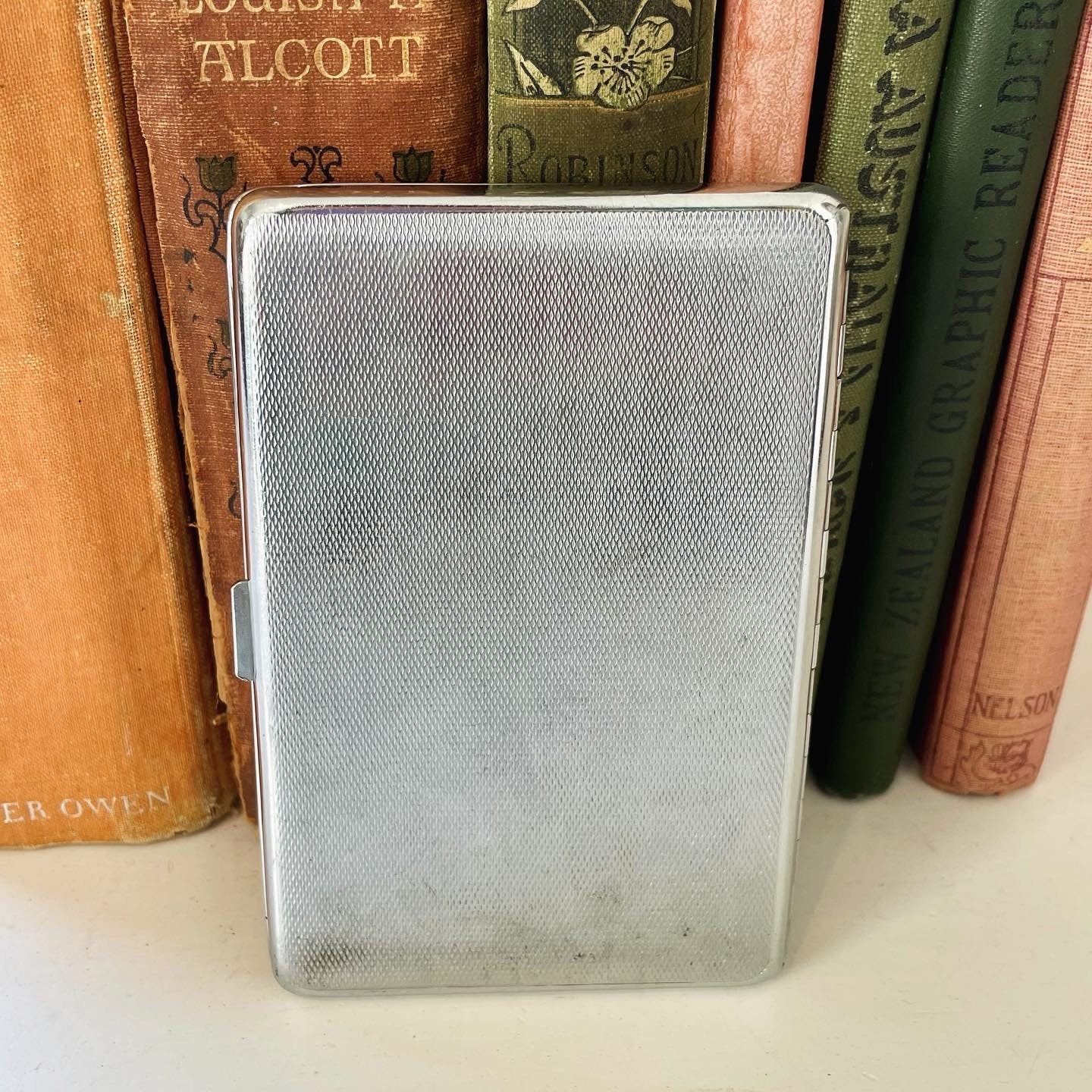 Chrome New Zealand engraved cigarette case / metal wallet