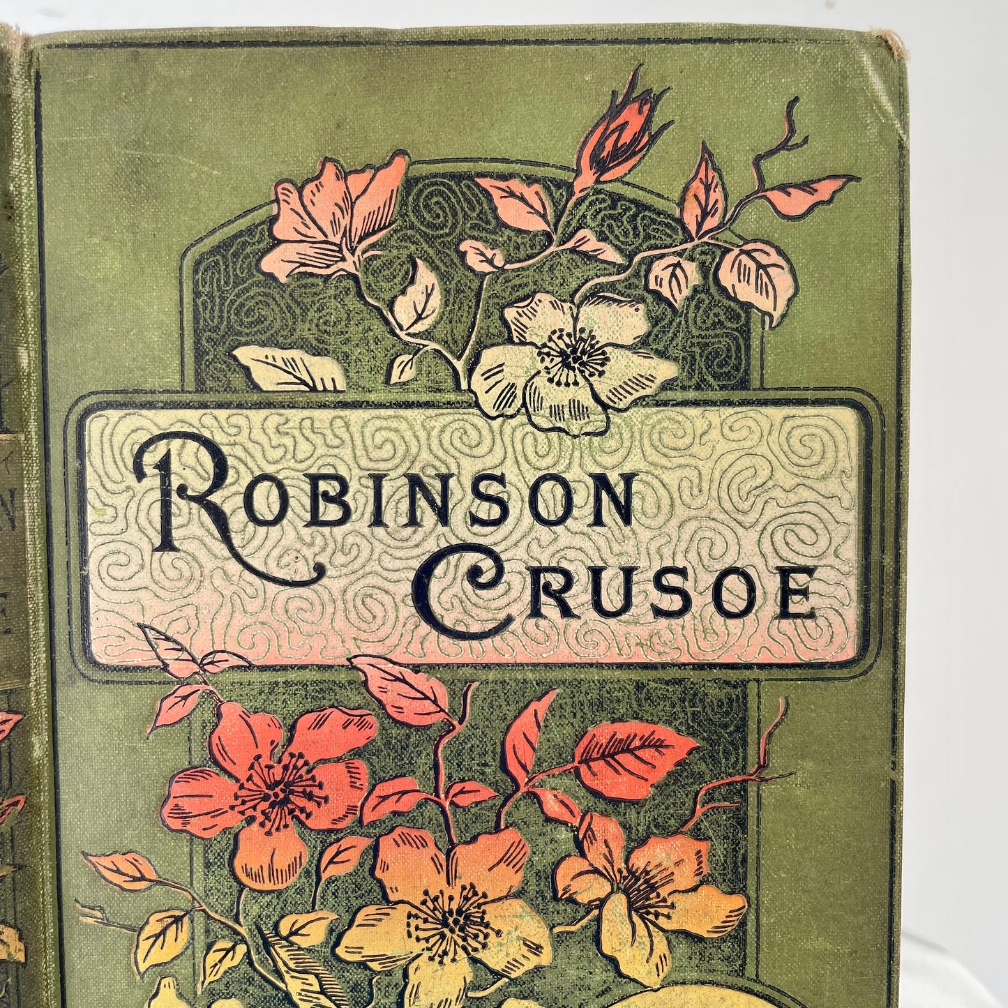 Antique Robinson Crusoe book by Daniel Defoe